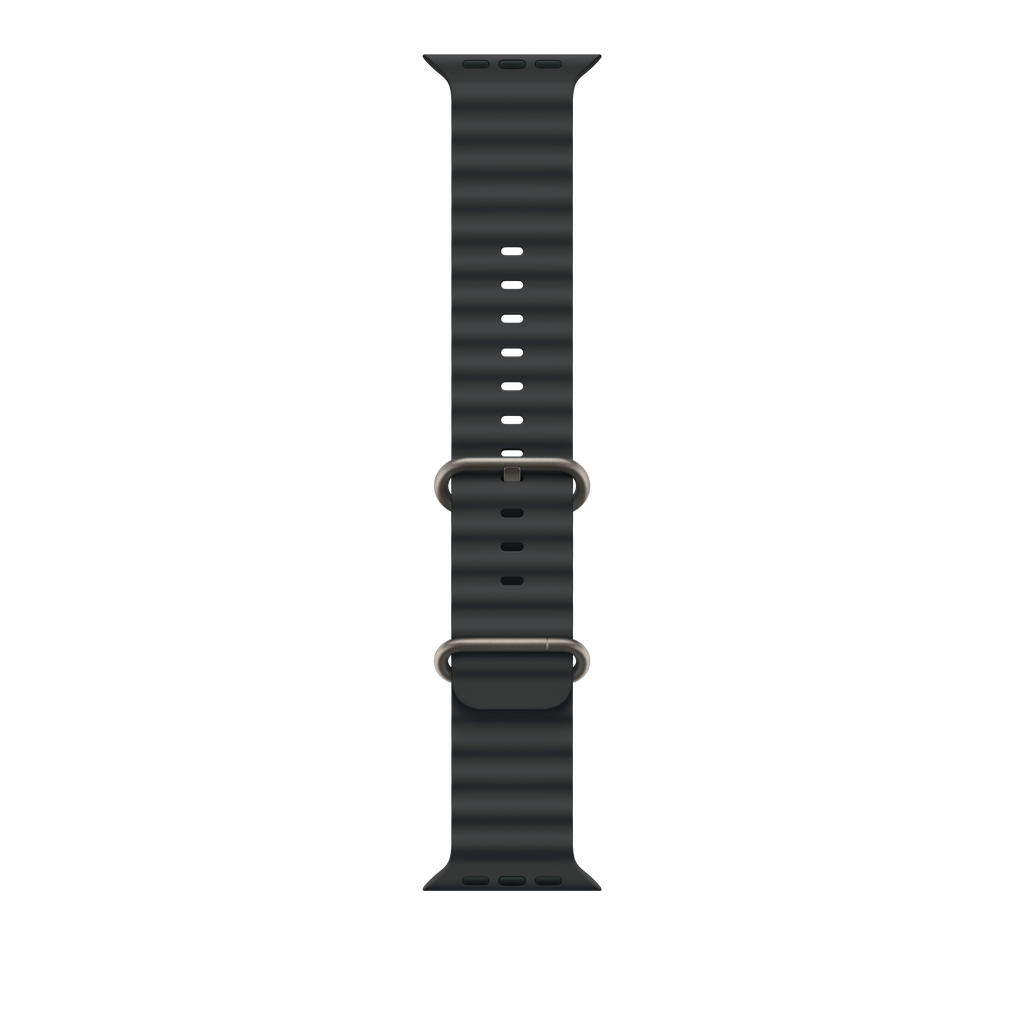 49mm Black Ocean Band - Natural Titanium Finish