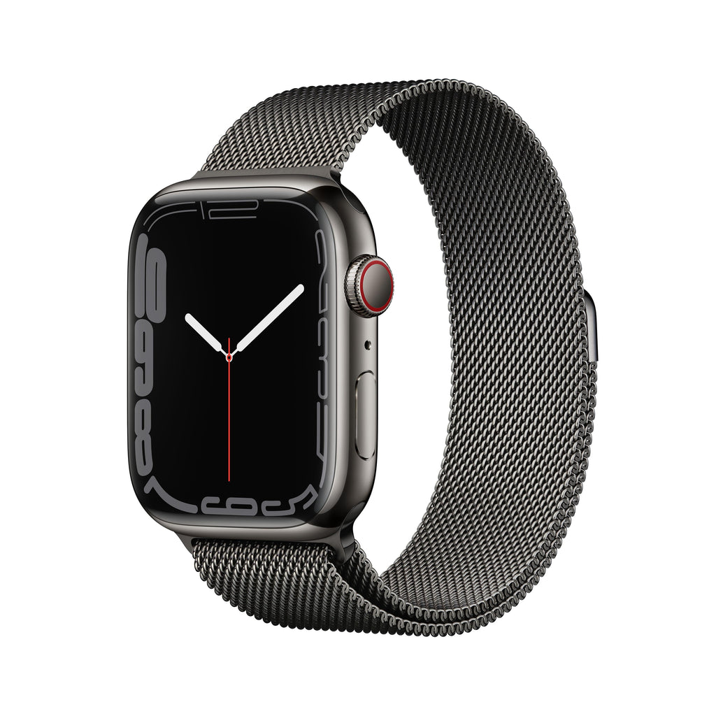 Apple Watch Series 7 GPS + Cellular, 45mm Graphite Stainless Steel Case with Graphite Milanese Loop