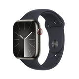 Apple Watch Series 9 GPS + Cellular 45mm Graphite Stainless Steel Case with Midnight Sport Band - S/M