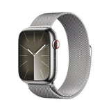 Apple Watch Series 9 GPS + Cellular 45mm Silver Stainless Steel Case with Silver Milanese Loop