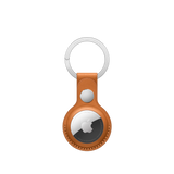 AirTag Leather Key Ring – Golden Brown