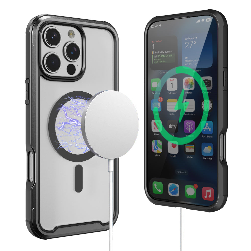 PULSE Aluminium Rugged Magsafe Case for iPhone 16 Plus-Matt Black