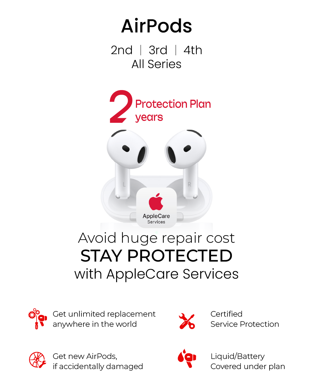 AirPods 2nd | 3rd | 4th- All Series- Apple Care Services