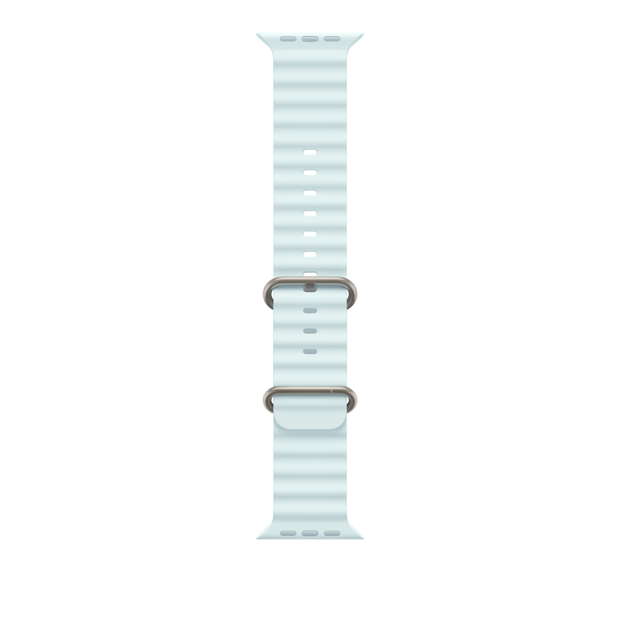 49mm Ice Blue Ocean Band - Natural Titanium Finish