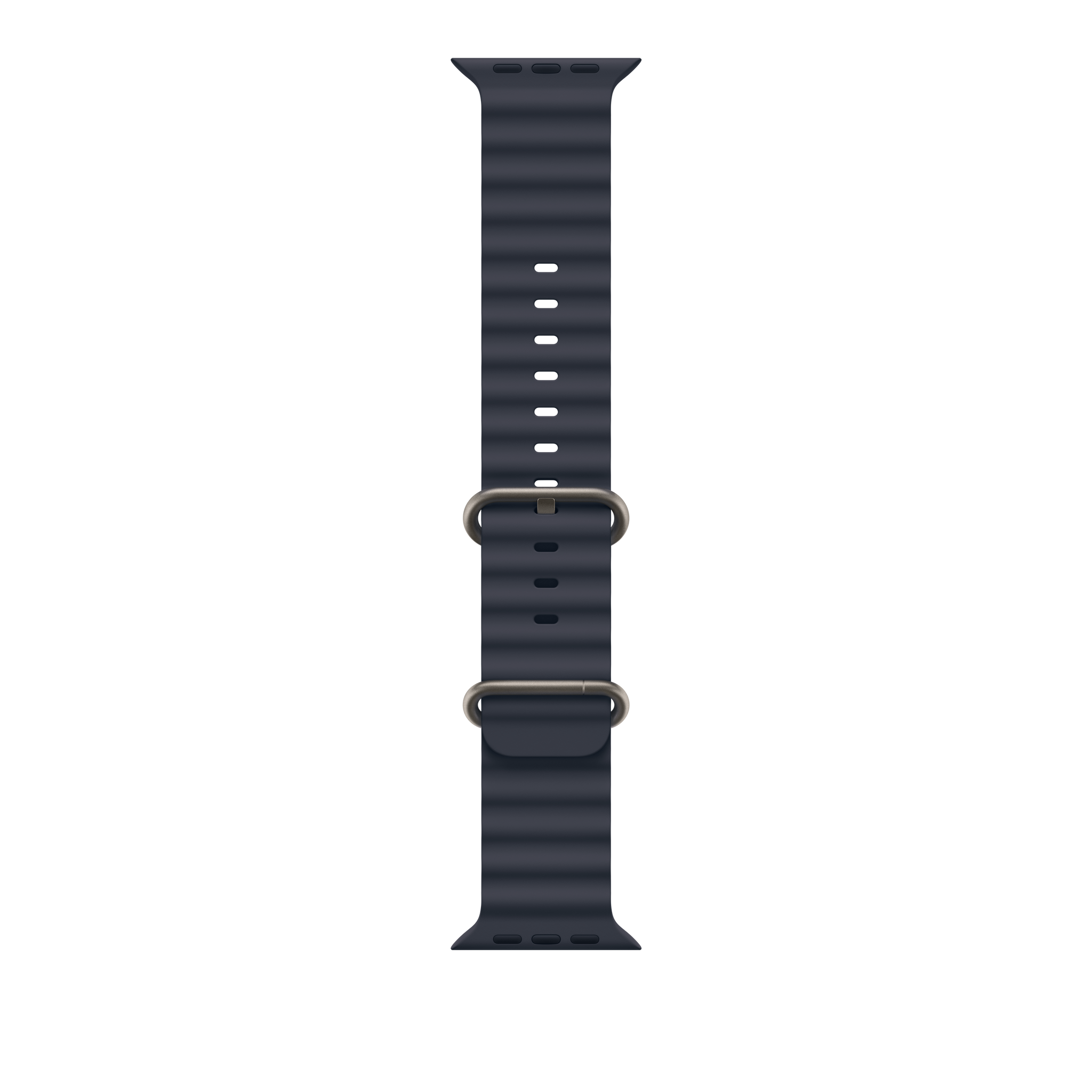 49mm Navy Ocean Band - Natural Titanium Finish