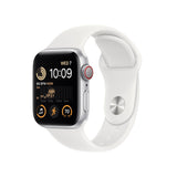 Apple Watch SE GPS + Cellular 40mm Silver Aluminium Case with White Sport Band - Regular