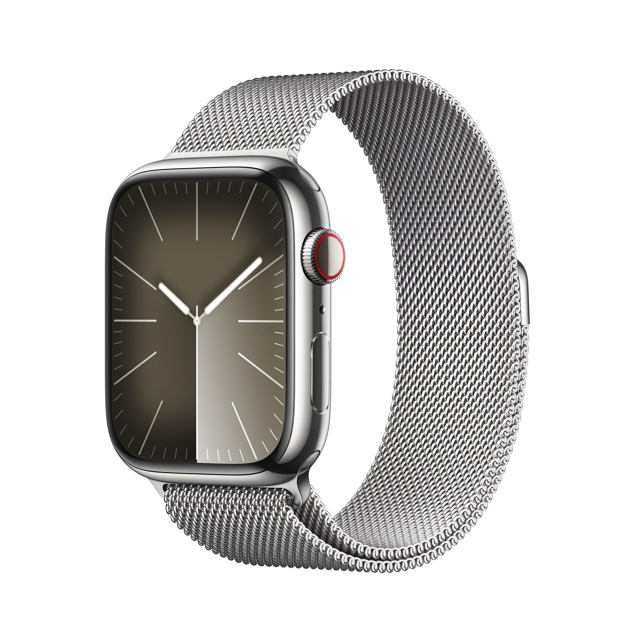 Apple Watch Series 9 GPS + Cellular 45mm Silver Stainless Steel Case with Silver Milanese Loop