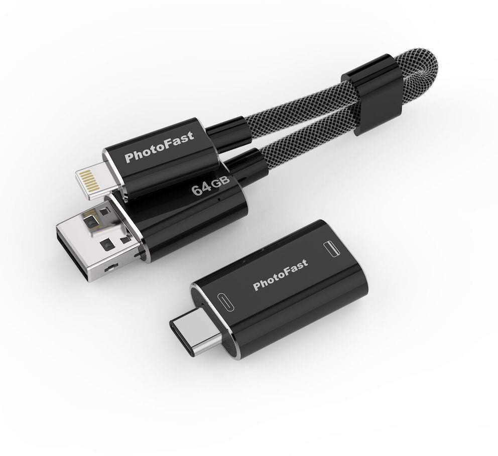 PhotoFast MemoriesCable GEN3 USB3.0 - iOS Storage Drive & Lightning Cable 64GB - Black