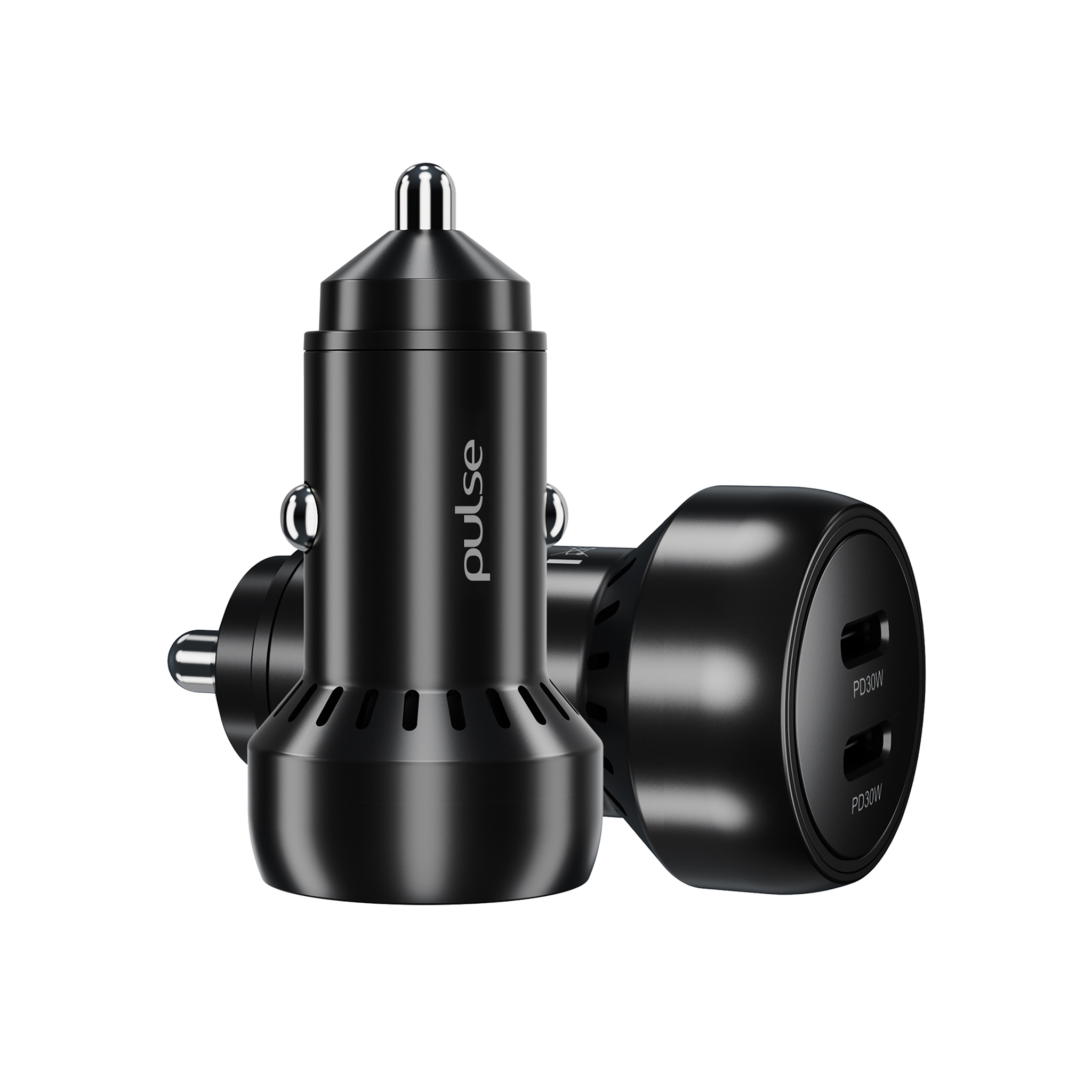 60W Dual USB-C Fast Car Charger Black