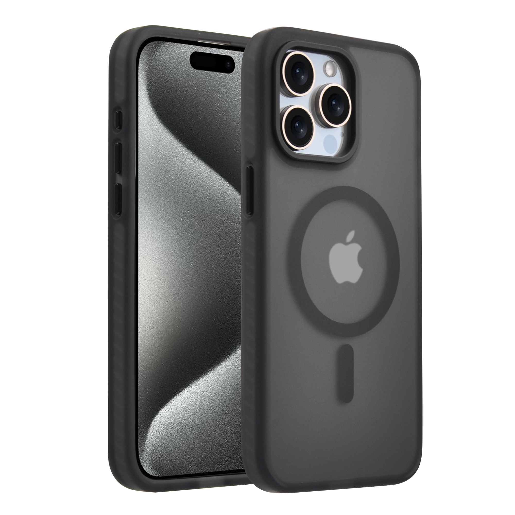 Pulse TPU TPE PC shockproof case for iPhone 15 Pro Max-Black
